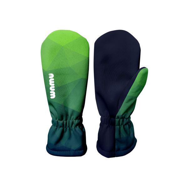 Dětské softshellové rukavice, MOZAIKA, zelená