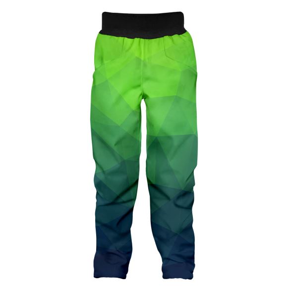 Softshellové kalhoty dětské, MOZAIKA, zelená